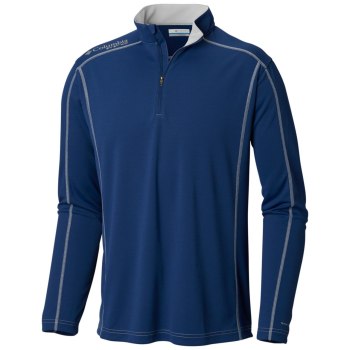 Columbia PFG Low Drag 1/4 Zip Top, Sudaderas Grises Oscuro Para Hombre | 653170-HZJ